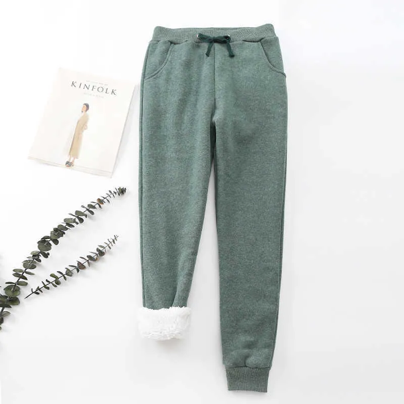 Women Pants Winter Cashmere Harem Warm New 2020 Causal Trousers Women Warm Thick Lambskin Cashmere Pants Female Loose Nice Pant Q0801