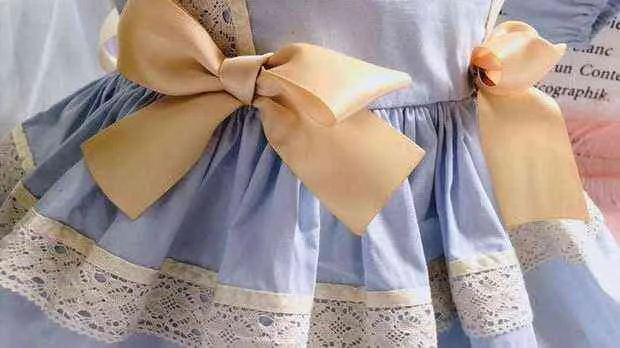 2 pièces bébé fille printemps été sans manches Vintage espagnol Lolita princesse robe de bal robe pour fille fête d'anniversaire de Pâques décontracté G1129