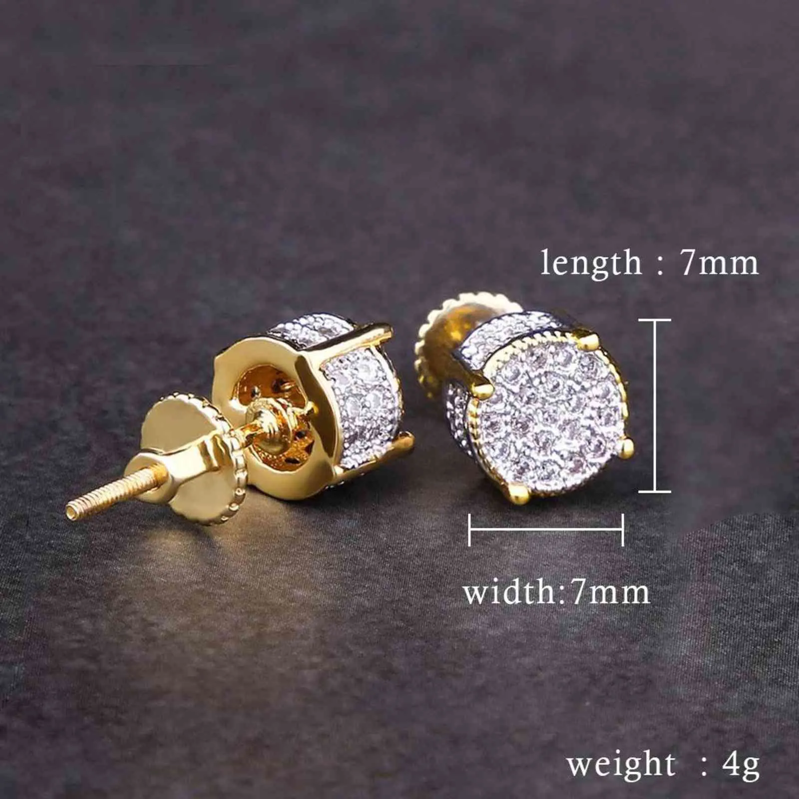 KRKC&CO Gold Iced Out CZ Stud Round Earrings Hip Hop Jewelry for // online store for Wholesale Agent in Stock
