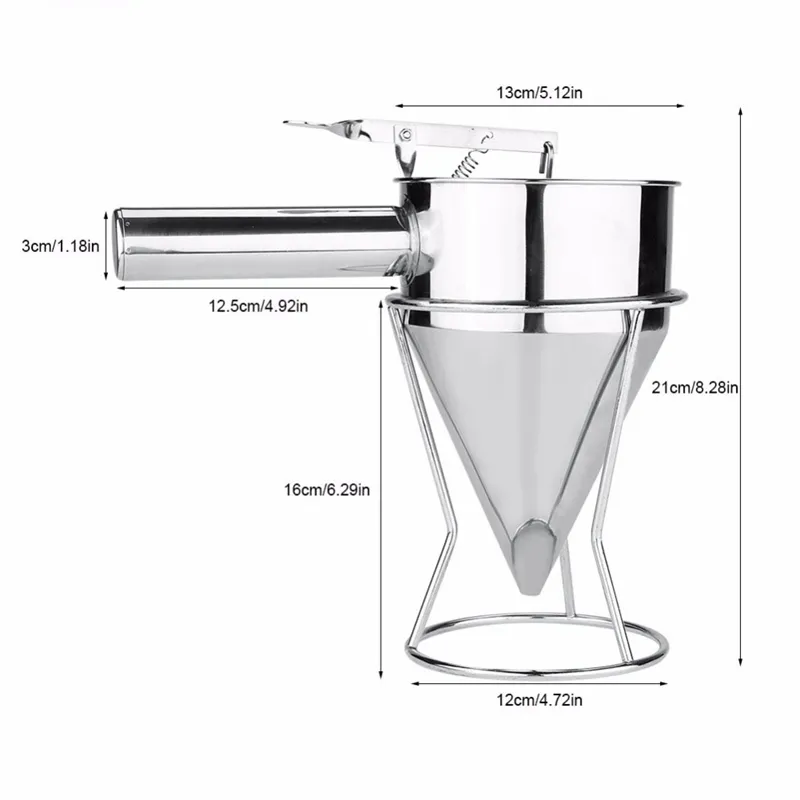 Dispenser frittelle in acciaio inossidabile Dispenser torte Cupcake Dispenser impasti Imbuto uso domestico Macchina Takoyaki Palline di polpo Mak Y200612