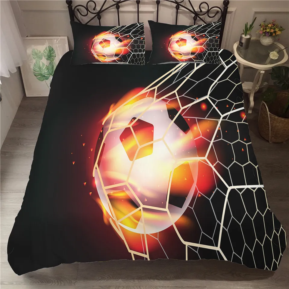 Couche de football Cover Soccer Football Liberdding Edredon Futbol Single Imprimé Child Children No Bed Sheets Covers Lit Linn C4831322