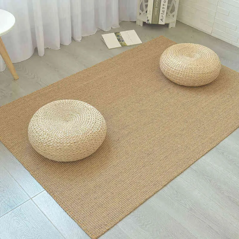 Tatami Cushion Natural Straw Round Pouf Hand Woven Mat Chail Cushion瞑想ヨガパッドフロアピロー2270Eの日本語スタイルクッション