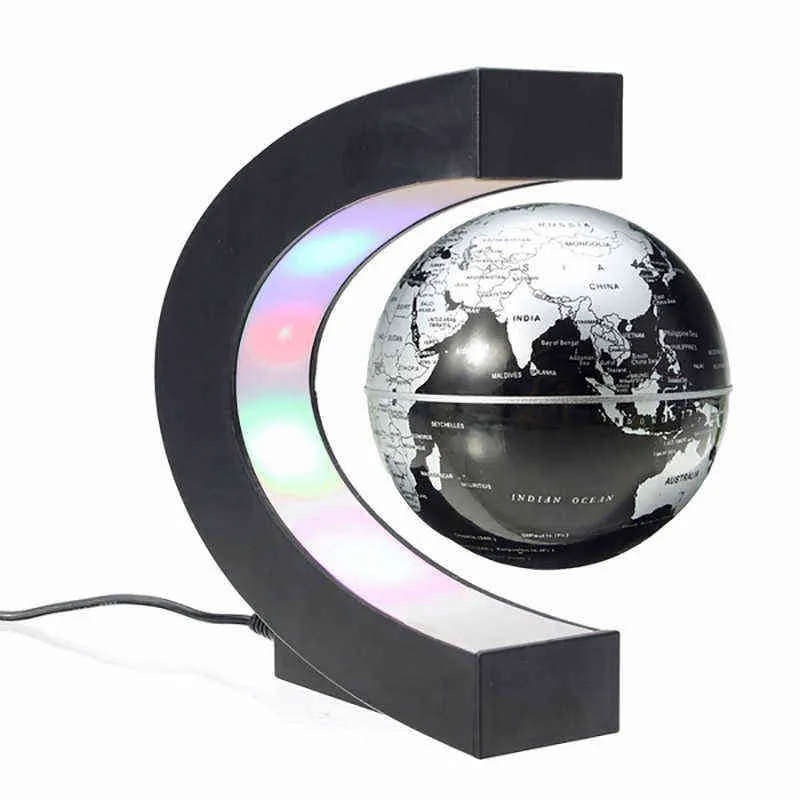 Décoration de la maison Nouveauté Cadeaux Globe LED Flottant Lévitation Magnétique Carte Du Monde Électronique Antigravité Lampe Cadeau Lumière 211105