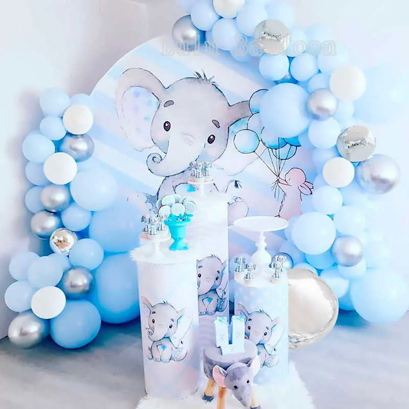 DIY Balloon Arch Garland kit Blue Silver White Balloons pour Bridal Baby Shower, Mariage, Anniversaire, Graduation Party 210626