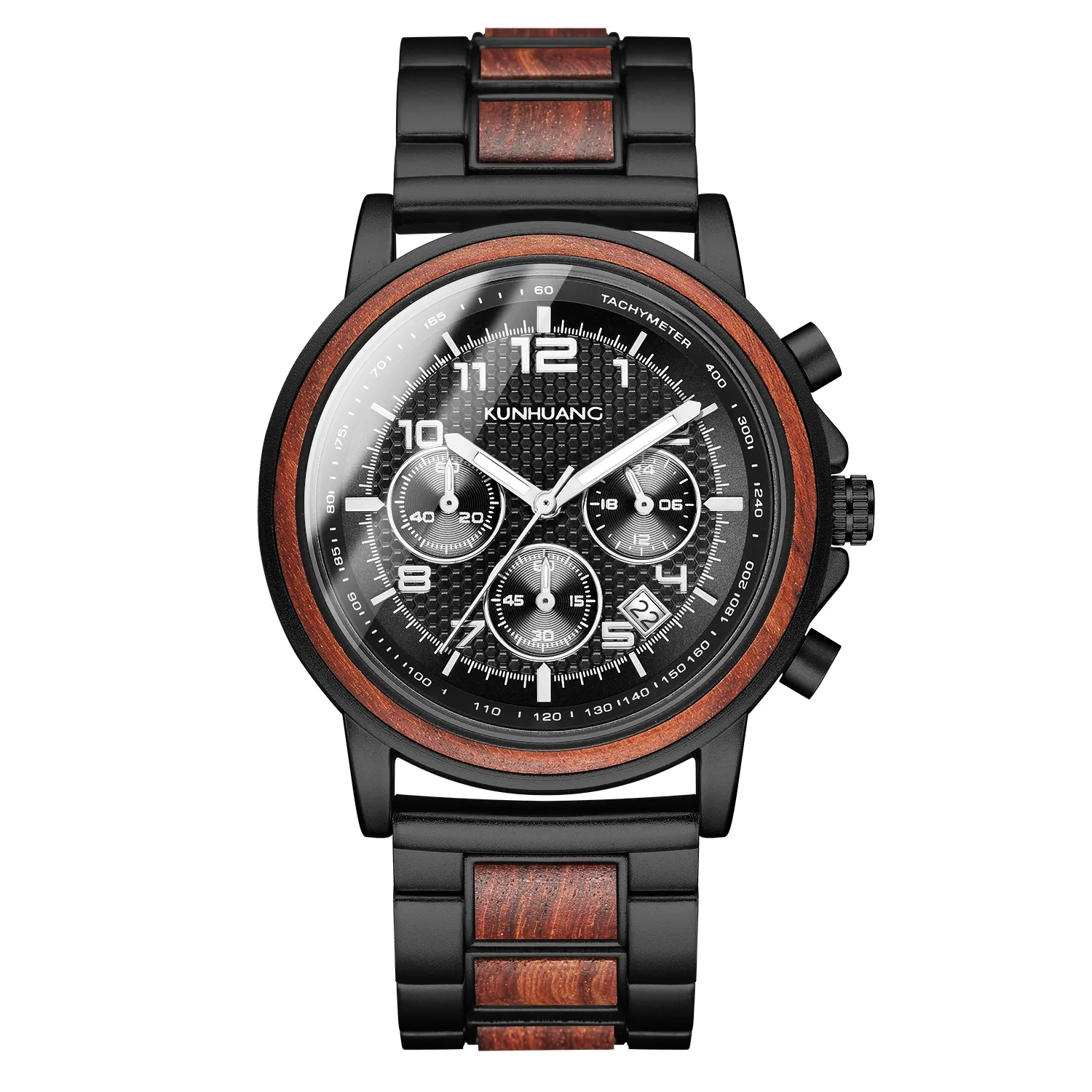 Marque de luxe hommes bois quartz montre-bracelet hommes sport montre étanche homme chronographe en bois montres 1997