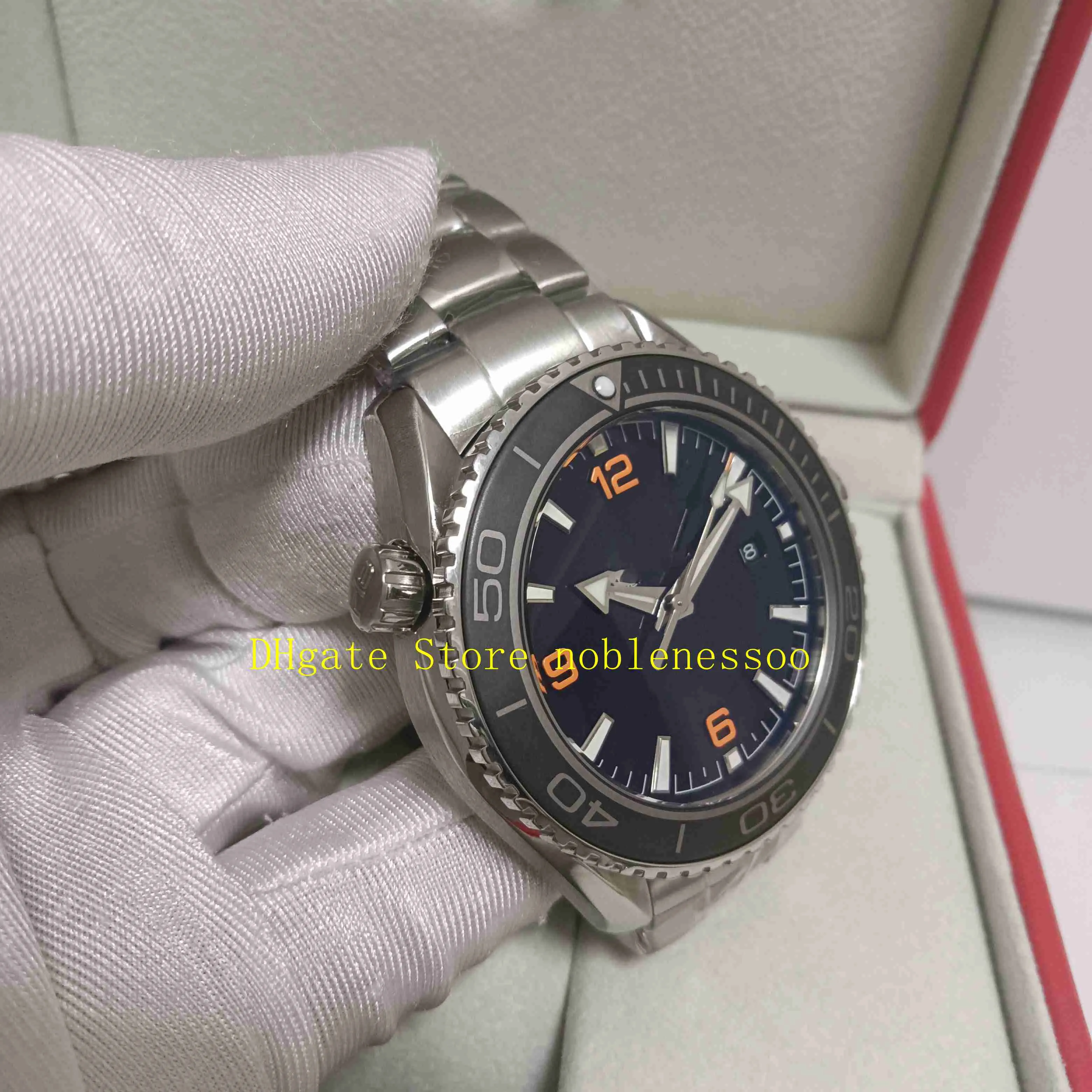 4 cores superior na caixa original cal 8900 movimento automático relógios masculino preto azul branco oceano moldura de cerâmica 600m mestre 4281z
