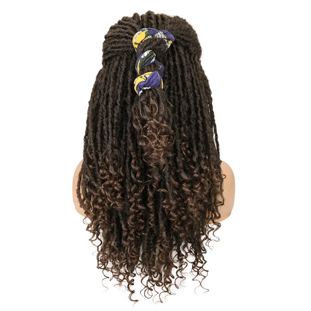 Dreadlock peruk türban peruk kafa bandı peruk örgülü peruklar el örgülü kıvrık sentetik peruk siyah kadınlar için direkt4358910
