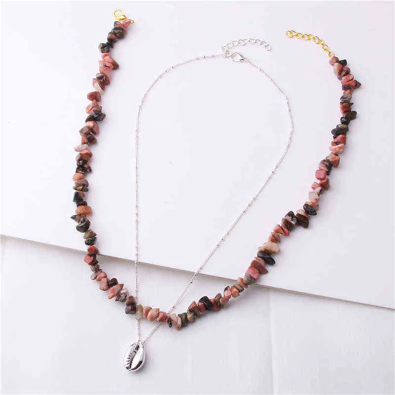 Collier multicouche bohème bleu turquoise pierre de corail rouge colliers faits à la main pour femmes pendentif coquillage collier bijoux de fête G1206