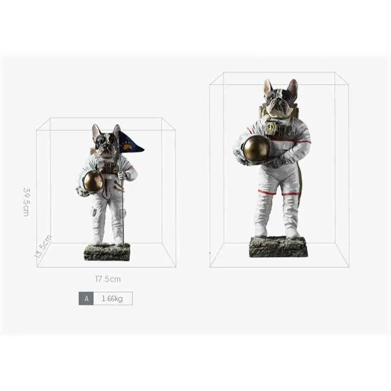 BUF NORDIC BIG SIZE HOME DECOR ASTRONAUT DOG STATUE RESIN CRAFTS DECORATIVE ORNAMENTSかわいい動物の彫刻装飾装置4785664