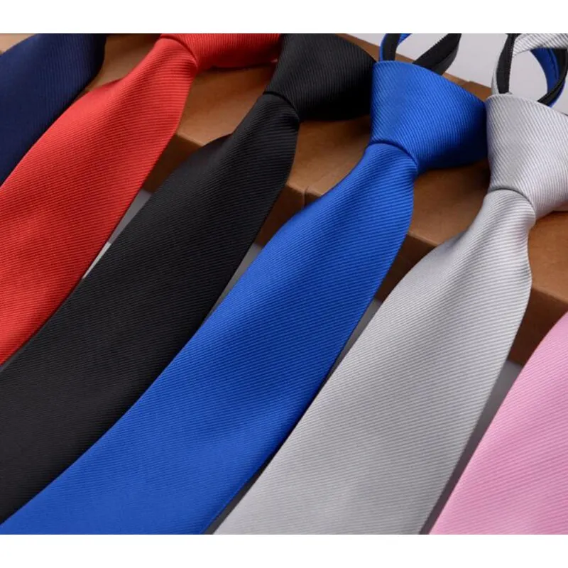 Men's Luxury Noble Necktie For Wedding Party Business Formal Suits Fashion Convenient Zipper Ties Narrow