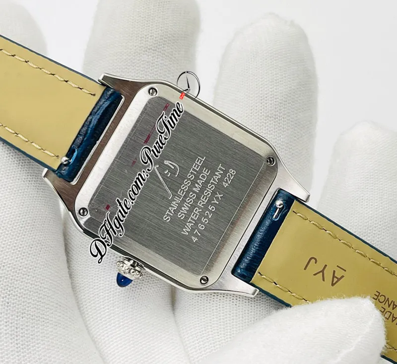 EG Dumont WSSA0022 WSSA0023 43 38 мм Швейцарские кварцевые часы для любителей Мужские женские женские часы Стальной корпус Серебряный циферблат Римские маркеры Blue272x