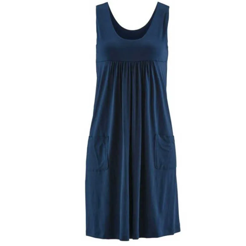Fashion striped dress large size summer dress loose simple sleeveless dress women's clothing X0705
