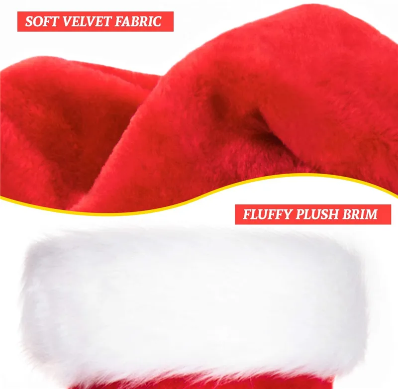 Peluş Noel Şapkaları Santa Noel Noel Noelleri Kırmızı Kalın Sıcak Yumuşak Velvet Pompom Beanie Şapka Kapakları Yeni Yıl Parti Kadınlar İçin Favorler Erkek Çocuklar 296n