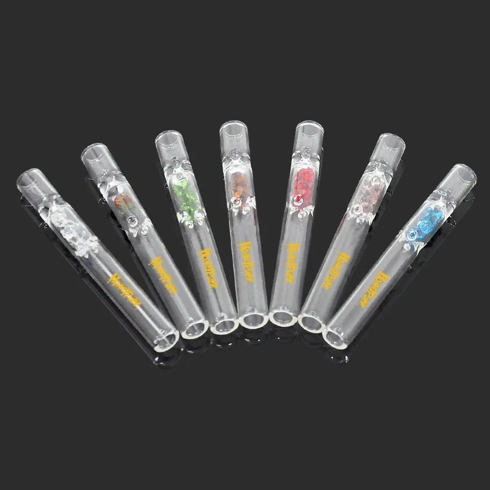 Ny Multi-Color Drill Glas Rökrör Ljus Bärbar med Rengöringsglas