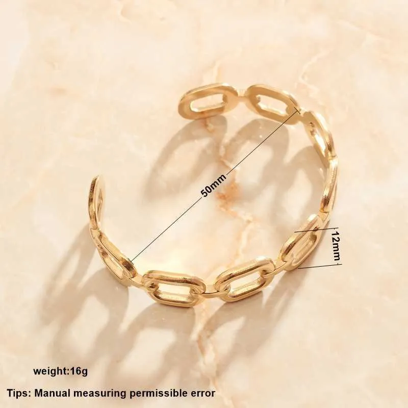 Sommar Hot Selling Gold Vermeil Kvinna Vänskap Bangle C-formad öppning, All-Match Trend Wedding Armband Priser i euro Q0717