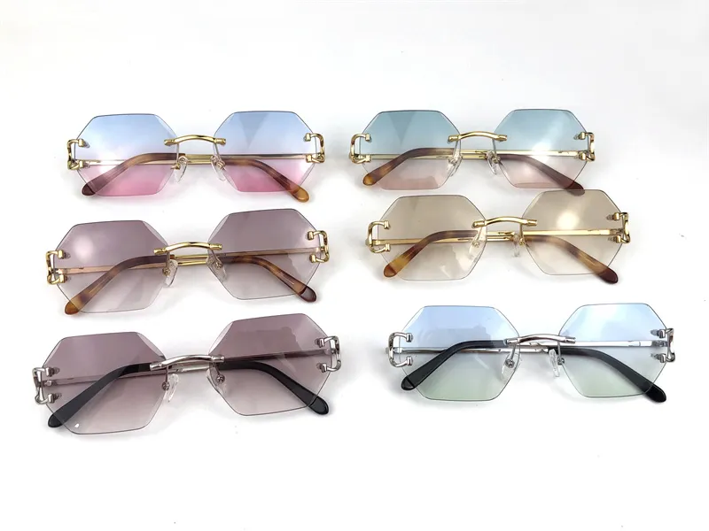 Солнцезащитные очки Новые ретро-пикадилли нерегулярные линзы Crystal Cut Enens 0118 Бесплатная модная авангард дизайн UV400 светлый D234W