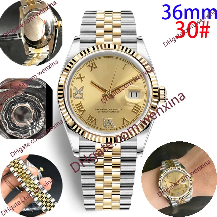 16 Deluxe Watch Pink Dial Президент женщин из нержавеющих часов 36 -миллиметровые алмазные часы водонепроницаемые женские женщины Автоматическое механическое запястье180i