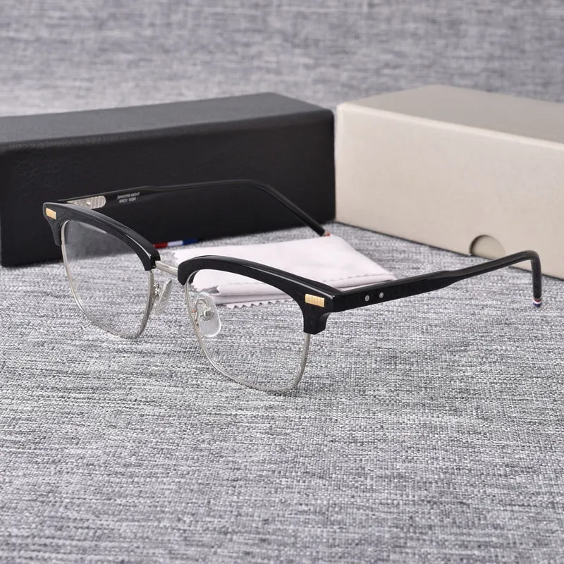 2021 New York Designer Half Frame Glasses for Men Women Square Square Semi Eyeglasses Optical Prescription Eyewear 711225i