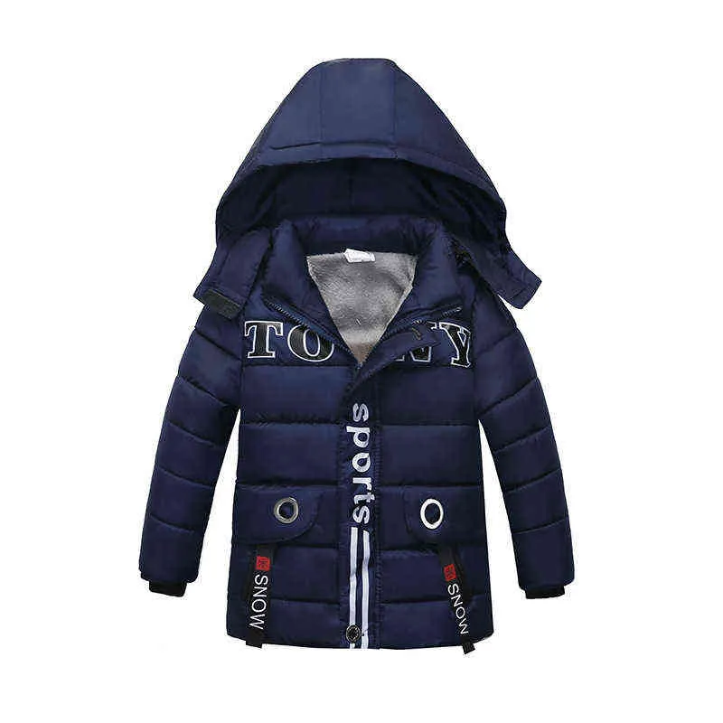 children's coat jacket winter boy girl wave pattern cute cartoon ear warm silk cotton baby hooded 211203