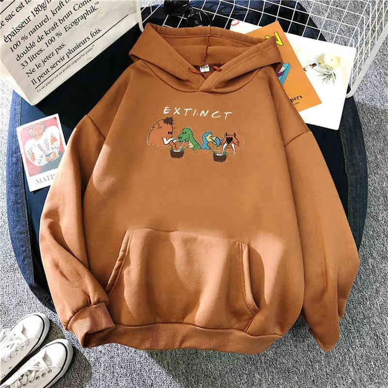 Wyraźny Paleontologia Drukowanie Męskie Bluza z kapturem Ciepła odzież marki Wygodne dorywczo Hoody Plus Size Men Bluzy H1218