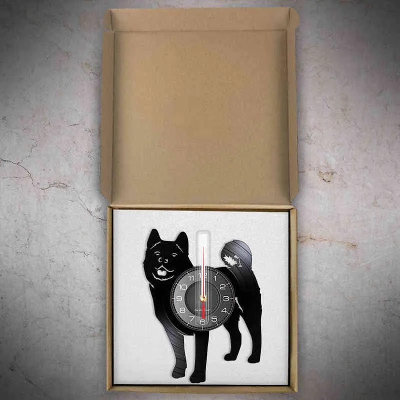 اليابانية akita inu خيال الليزر قطع الليزر طويل ساعة الحائط الكلب pet جرو الفينيل lp سجل ساعة الحائط أكيتا الكلب أصحاب هدية H1230