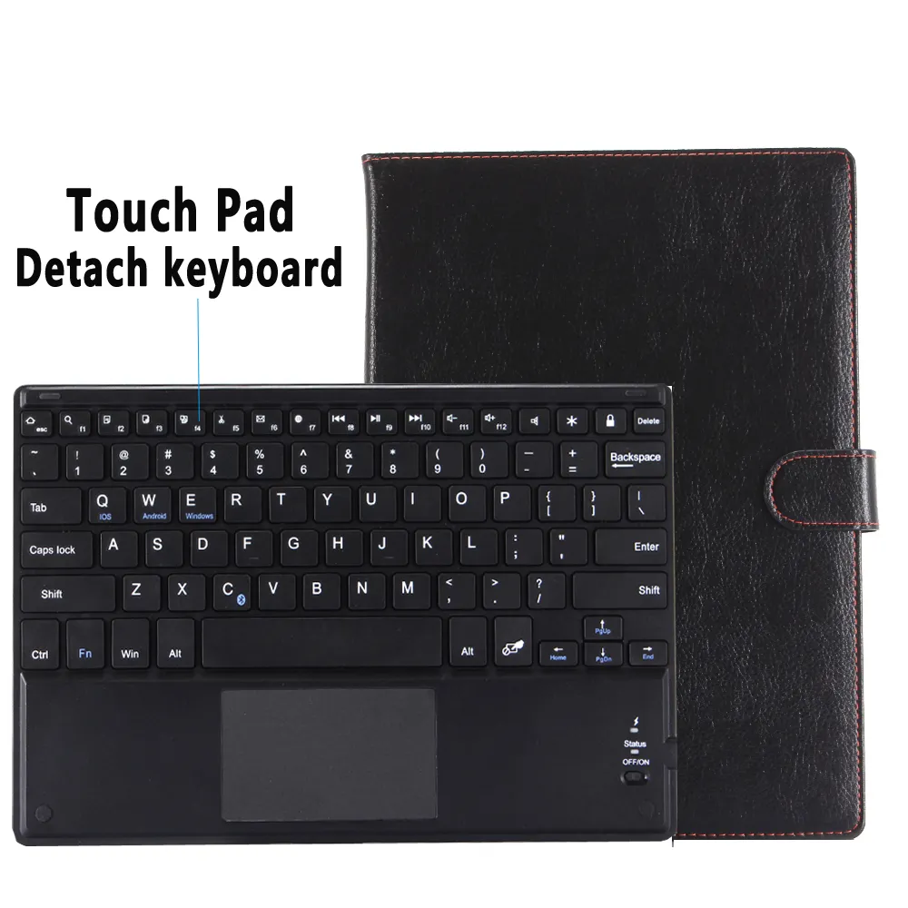 TouchPad Keyboard Case för Lenovo Tab E10 TB-X104F P10 TB-X705F M10 TB-X605F Smart läderkåpa Lossa tangentbordet + styluspenna