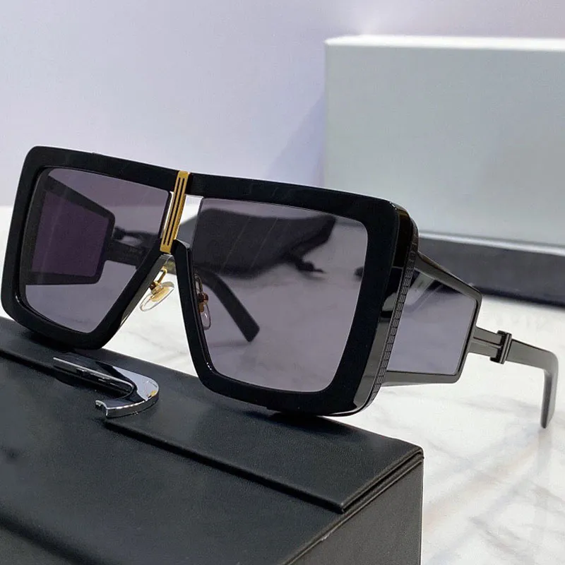 Solglasögon B 107C stor fyrkantig tjock platta med metallram -mens eller kvinnors klassiska dominerande körglasögon UV400 -skydd DE263M