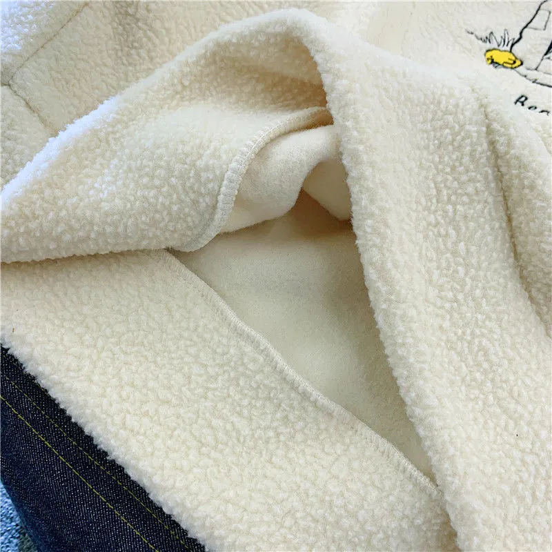 Inverno novo suéter grosso casaco fêmea harajuku cordeiro lãs falsifica dois pedaços de outono solto estilo coreano mais capuz de veludo 201102