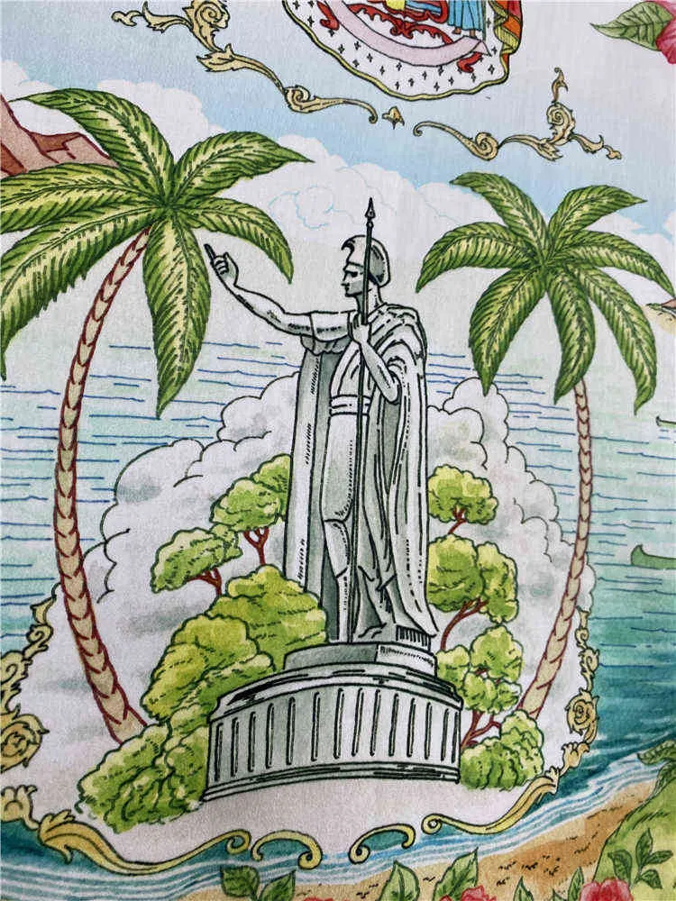 Herr designerskjorta Casablanc Hawaiian oas ö landskapstryck fritidsskjortor strand kungariket målade lösa tshirts
