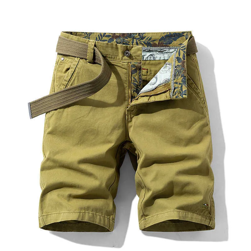 Bahar Erkekler Pamuk Katı Saborları Giyim Yaz Rahat Pantolon Bermuda Moda Kot Plaj Pantolon Kısa 210712