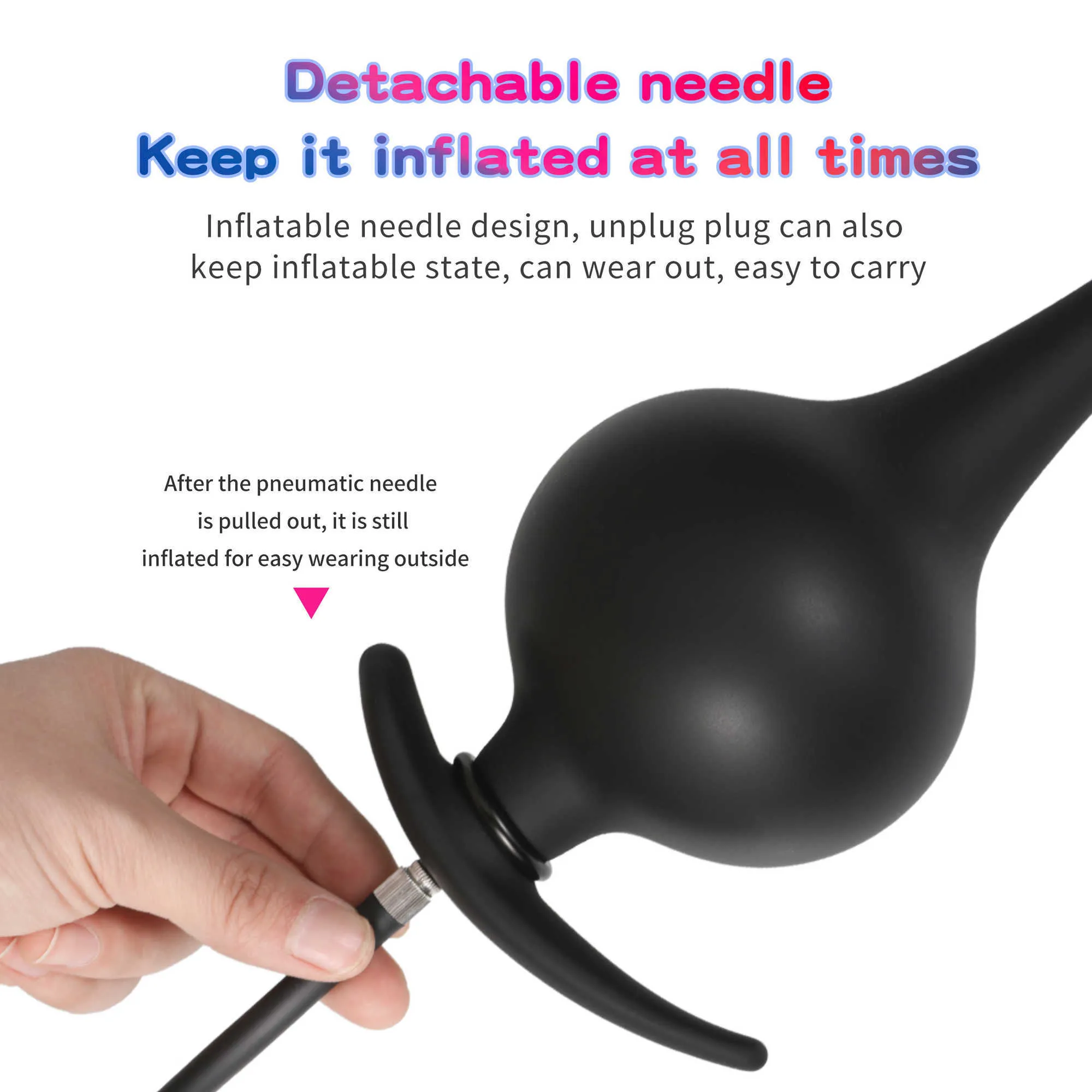 Massage Artikelen Siliconen Opblaasbare Anale Plug 21 cm Butt Plug Kont Speeltjes voor Vrouwen Vagina Stimulatie Anus Uitbreiding Massage Sex Ap3708534