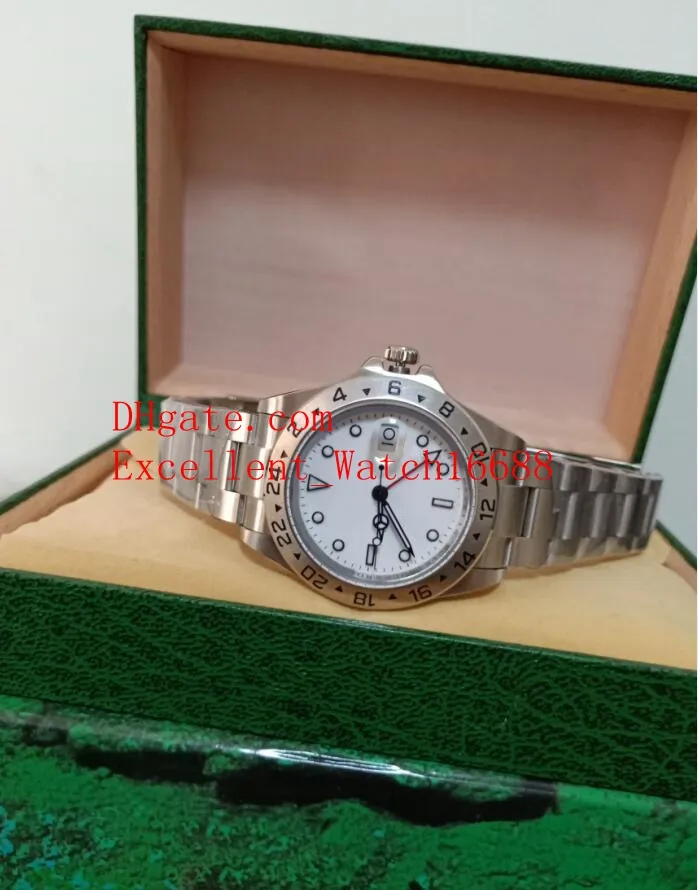 BP Factory zegar na rękę Pudełko prezentowe Vintage 40 mm 16570 Stal nierdzewna biała tarcza Azja 2813 Automatyczne mężetowe zegarki 245n