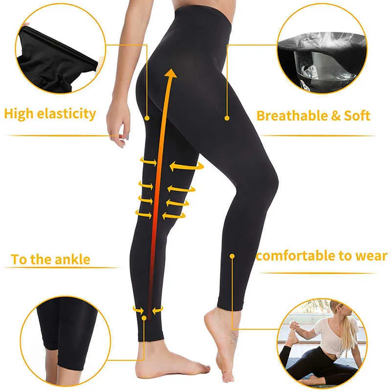 Shapewear Anti Cellulite Compression Femmes Leggings Leggings Minceur Body Shaper Share High Tummy Tummy Control Culotte Temple plus mince