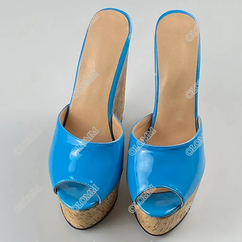 Rontic 2021 100% fait à la main femmes été Slingback sandales talons compensés Peep Toe magnifique 5 couleurs chaussures de plage femmes taille américaine 5-20