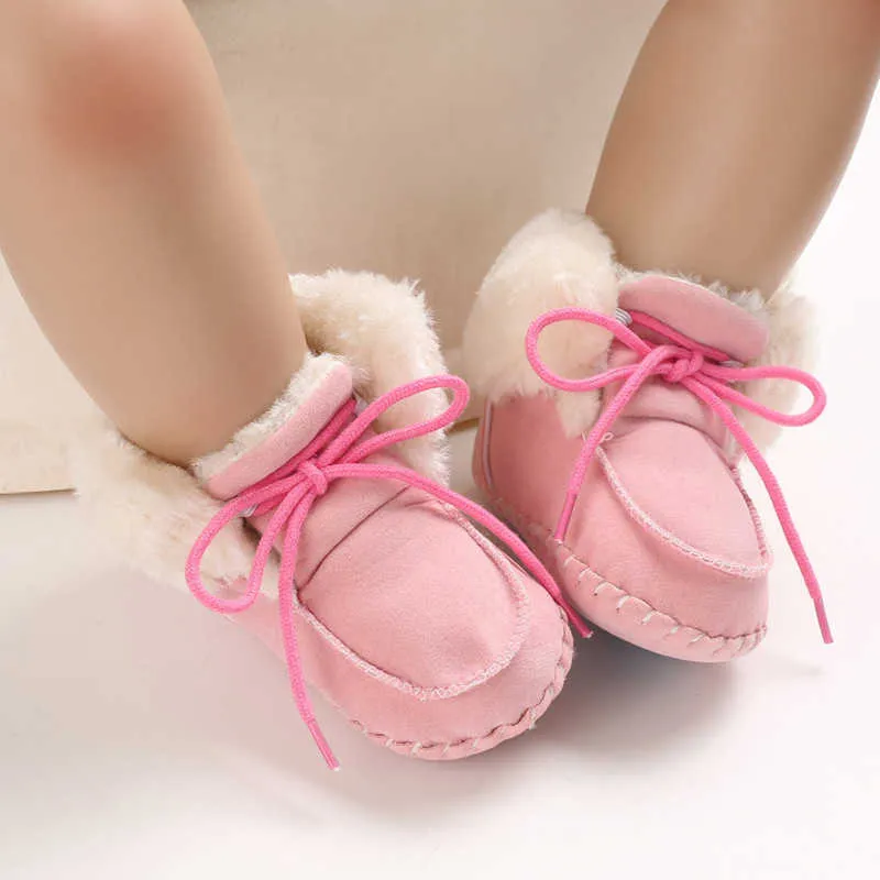 Focusnorm i 0-18 m Moda Cute Baby Girl Boy Stivali da neve Stivaletti invernali Infant Toddler Neonato Scarpe da culla G1023