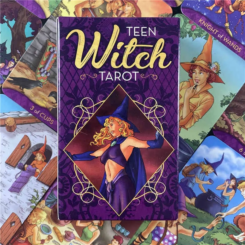 Nouveau jeu de société de Tarot anglais de sorcière pour adolescentes, carte oracle, destin, Divination, cadeau pour adulte, avec guide PDF