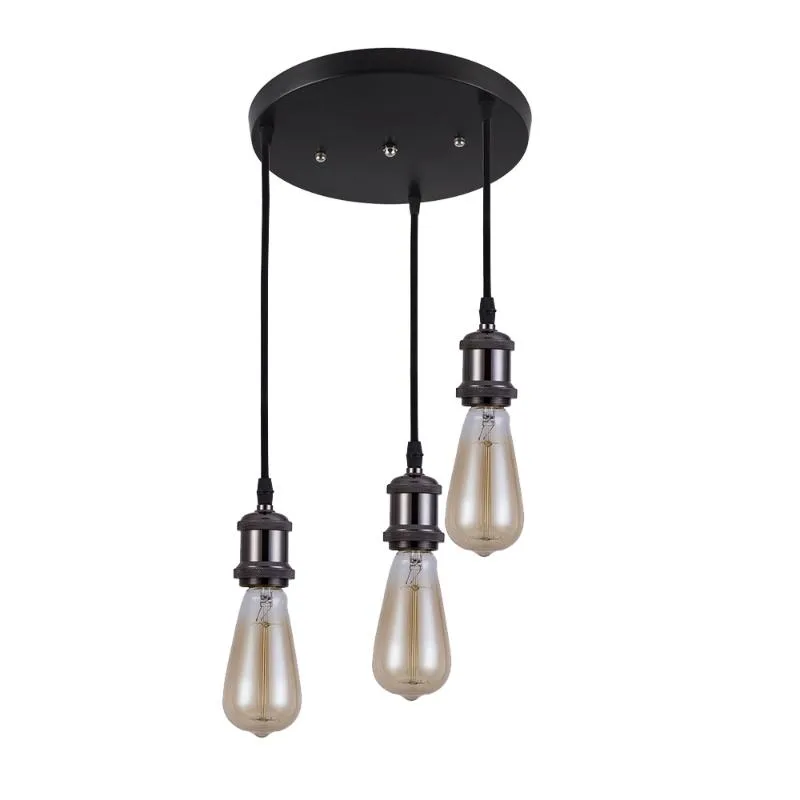 Luzes de teto E27 soquete vintage lâmpada led ouro prata preto habitação lustre pendurado iluminação casa decor226e