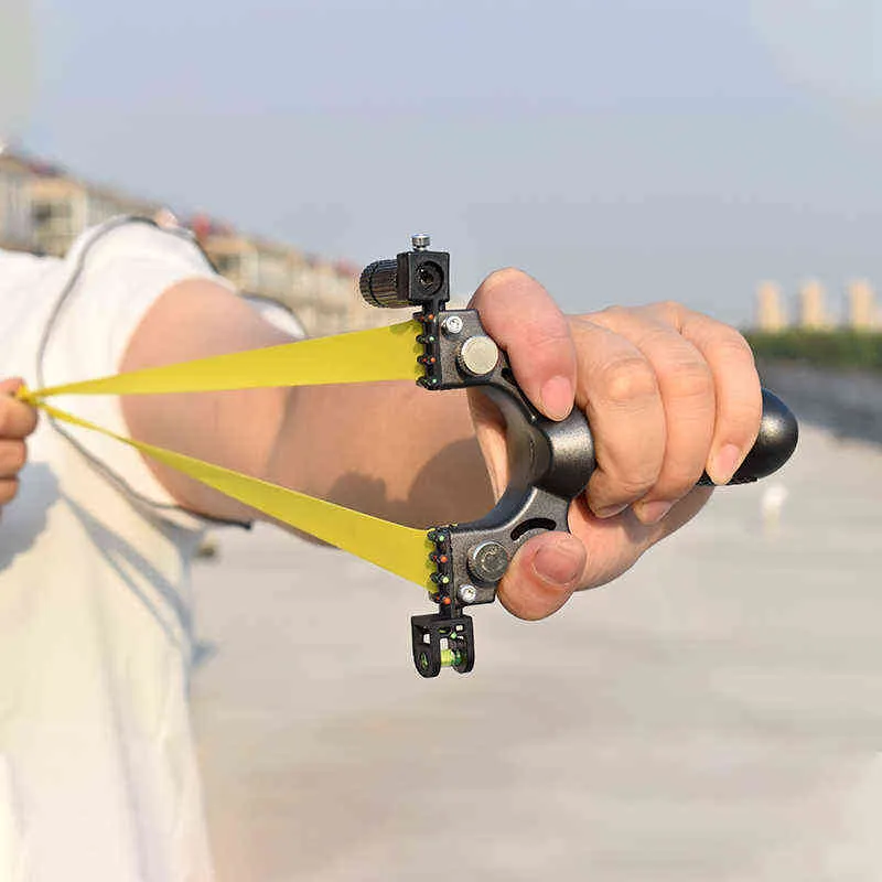 Utomhus konkurrenskraftig slanghot leksak hög precision laser siktar slingshots platt gummiband jakt katapult leksak sport w220307