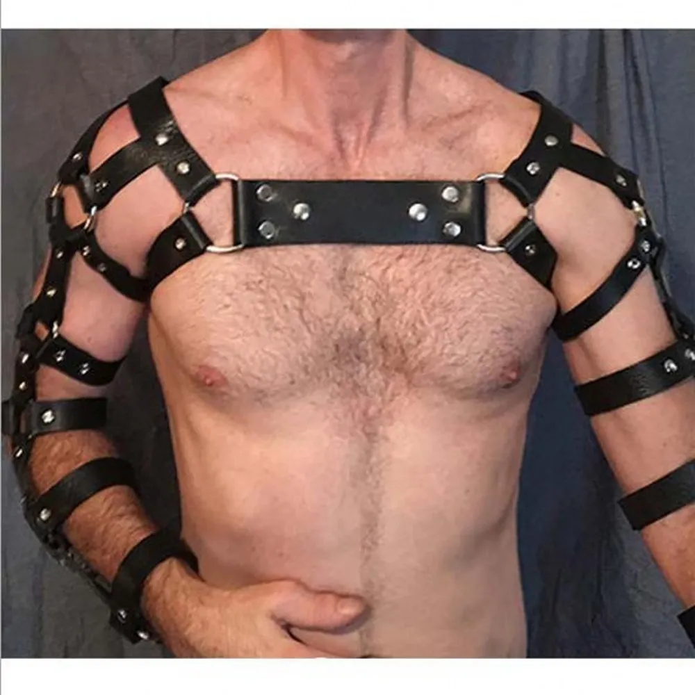 Harnais réglable épaule s Pastel hommes ceinture en cuir boucle en métal taille corps Bondage Bdsm jouets pour Man7302689