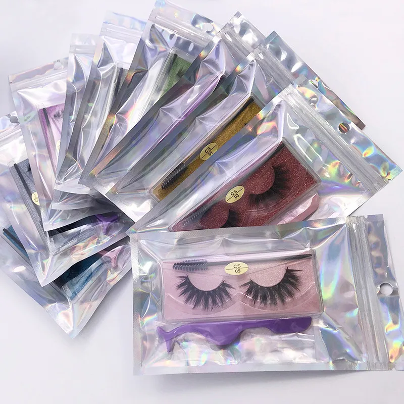 3D False Eyelashes Color Set Thick Style European and American Eyelash Tweezers Lash Brush In Retail Bag4183316