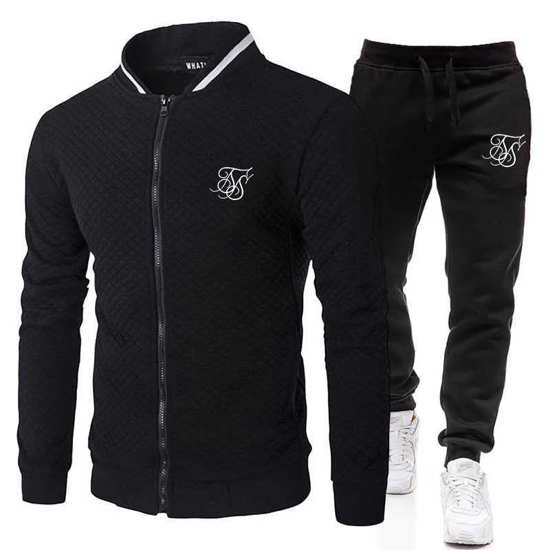 2021 Siksilk New Men's Women's Casal Fashion Moda Hoodie + Sweatpants Terno Candy Cor Pulôver Primavera Outono Must-have Hoodie + 5 x0909