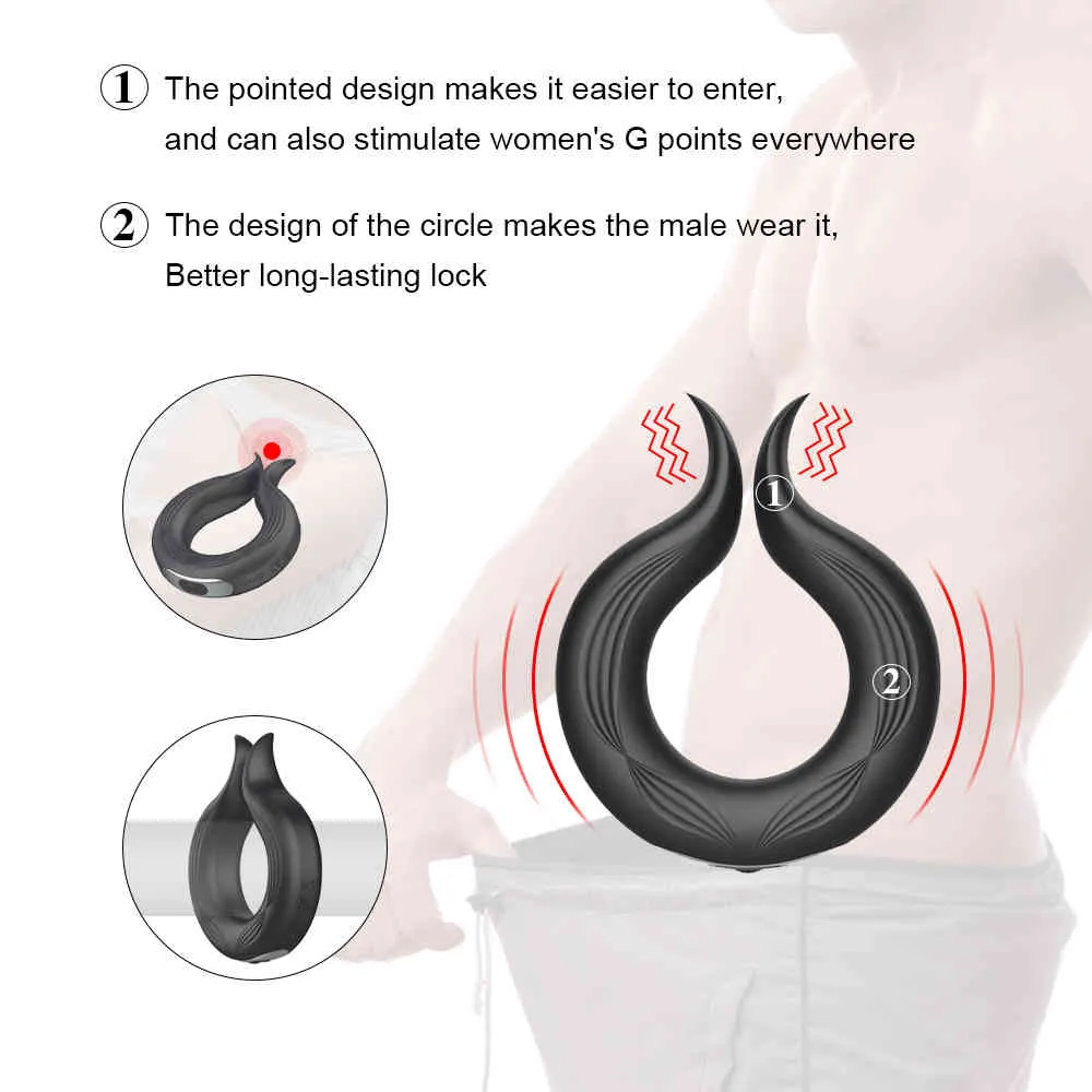 Silikonowy pierścień kutasa wibrujący opóźnienie penisa wytrysk Ejakulacja erekcja wibrator długotrwały erotyczne zabawki erotyczne dla mężczyzn244m