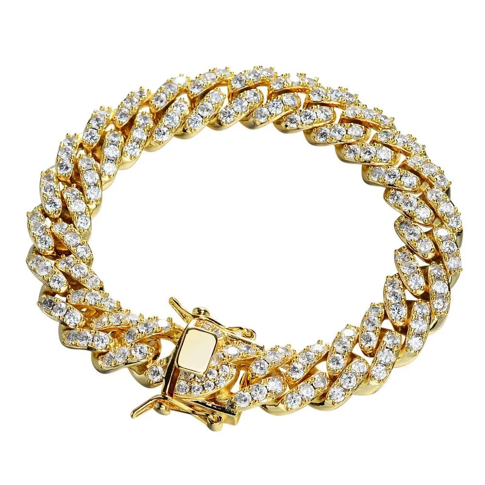 Bling Big Herren 925 Sier 18K Gold plattiert Moissanit Diamond Miami Cuban Link Chains Bracelets11535956070431