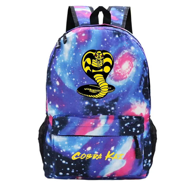 Öğrenciler Okula Dönüş Backpack Çantası Erkekler İçin Okul Okul Çantaları Cobra Kai Baskı Kitap Çantası Seyahat Sırt Çantası Cobra Kai Teen Schoolbag1936152