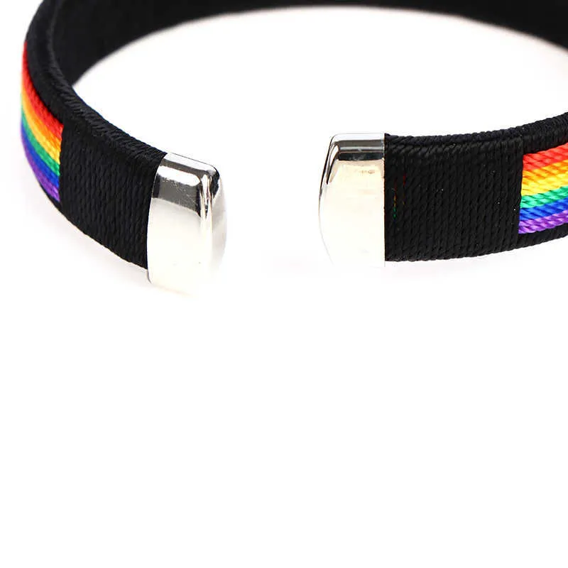 Lesbiennes Gays Bisexuals Rainbow Bangle Armbanden Vrouwen Mannen Pride Vriendschap Sieraden Q0719