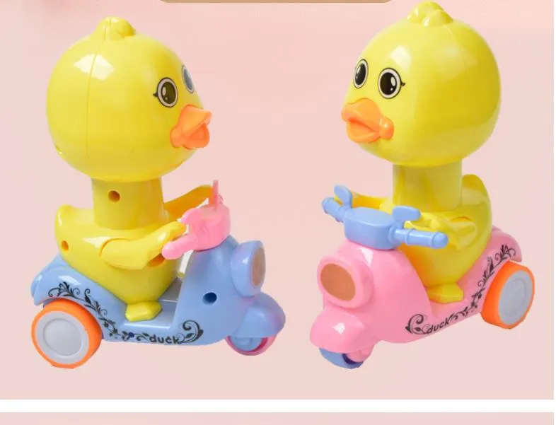 사랑스러운 장난감 프레스 타입 오리 오토바이 복구 자동차 소년과 소녀 아기 교육 슬라이드