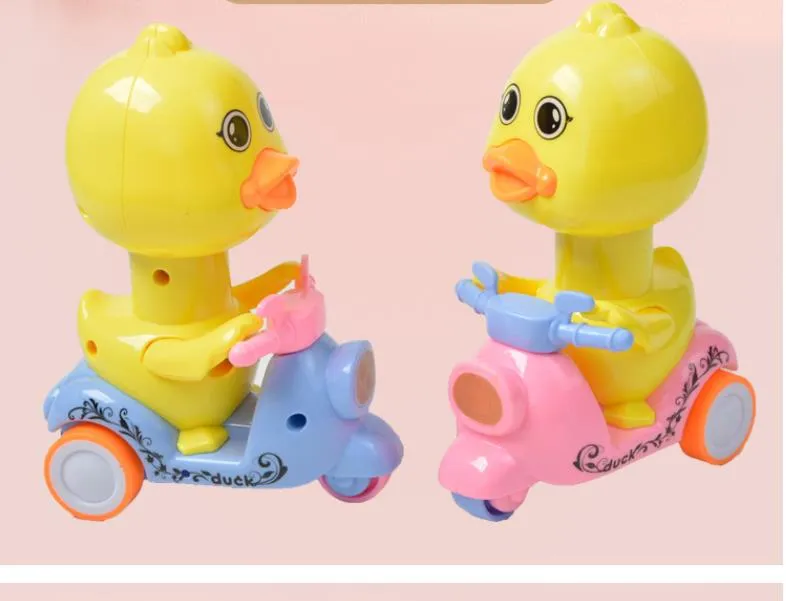 Loveliness Toys Press Type Duck Motorcycle Recovery Car Boy and Girl Baby Educational Slide