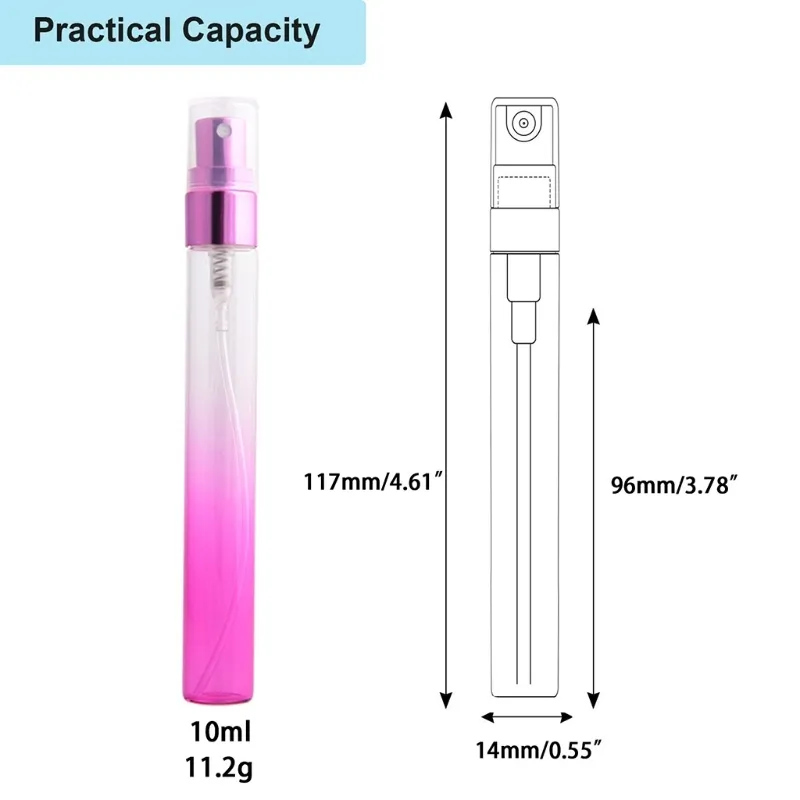 Mini Perfume Spray Bottles 10ml Portable Travel Mister Refillable Empty Container Atomizer