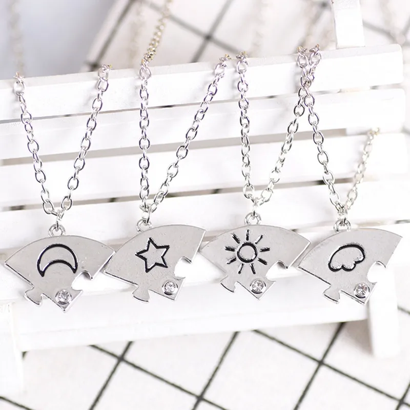 Set Freund Freundschaftsfreundschaft Halskette Sonnenmond Wolke und Star Eingelegtes Strassstich BFF -Anhänger Mode Schmuck Geschenk5609954