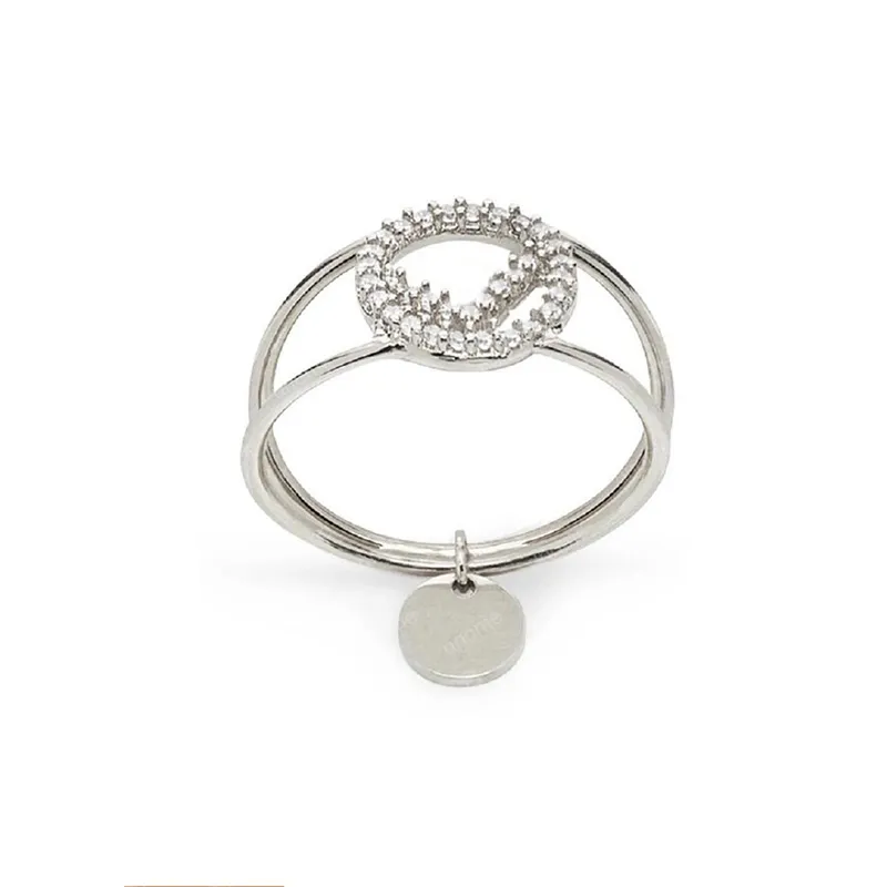 Projektant litera 925 srebrne pierścienie luksusowe projektanci Prążyki mody biżuteria dla kobiet mężczyzn ładny prezent urok 6-8 rocznica 259t